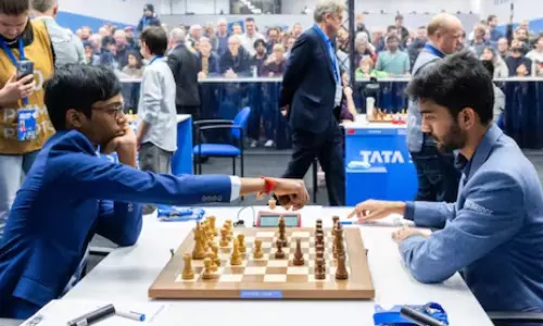 டாடா ஸ்டீல் செஸ் - குகேஷ் - பிரக்ஞானந்தா மோதிய ஆட்டம் டிரா