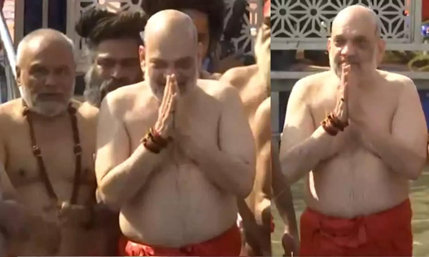 VIDEO: மகா கும்பமேளாவில் புனித நீராடிய அமித் ஷா