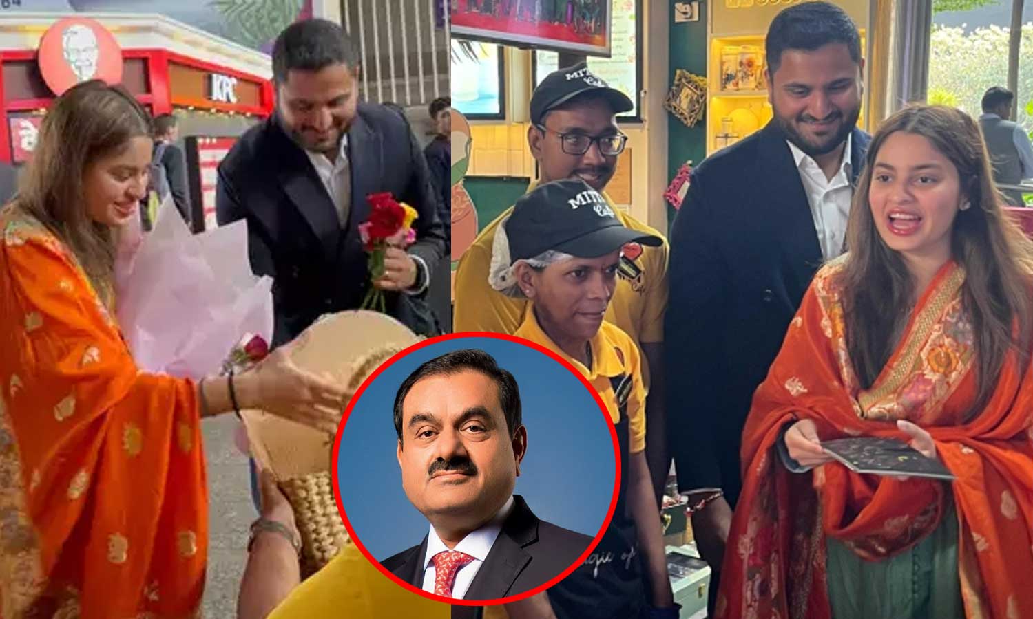 மாற்றுத் திறனாளிகளால் நடத்தப்படும் கஃபேவுக்கு சென்று திருமண பத்திரிகை வழங்கிய ஜீத் அதானி