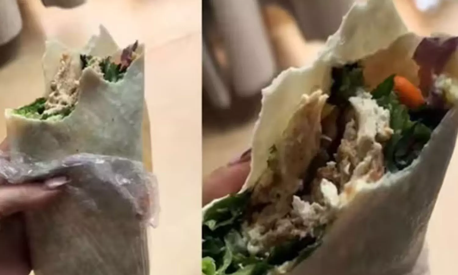 சிக்கன் உணவுக்குள் இருந்த கத்தி சிக்கன் உணவுக்குள் இருந்த கத்தி