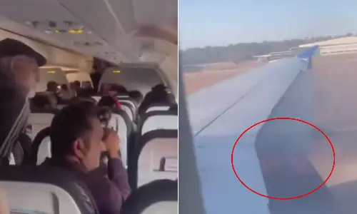 VIDEO: விமானத்தில் ஏற்பட்ட திடீர் தீ.. பயணிகள் அலறல்..!