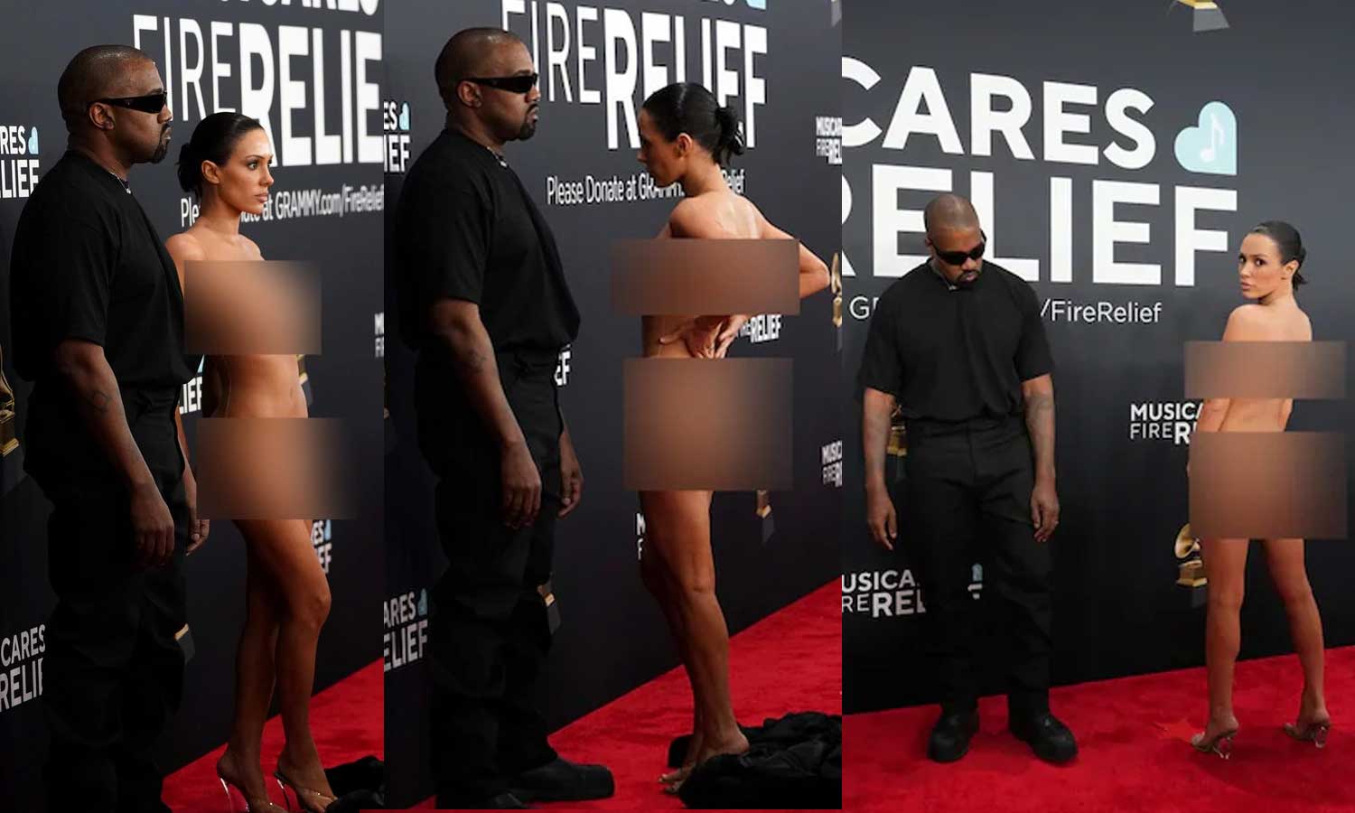 VIDEO: கிராமி விருது விழாவில் 'நிர்வாண' உடையில் வந்த பிரபல பாடகரின் மனைவி