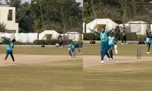 டக் அவுட்.. பயிற்சி போட்டியிலும் தடுமாறும் பாபர் அசாம்.. வைரல் வீடியோ