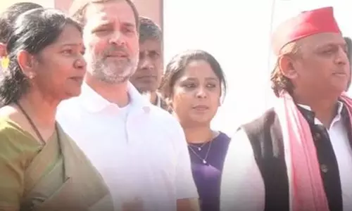 டெல்லியில் மத்திய அரசை கண்டித்து திமுக மற்றும் கூட்டணி எம்பிக்கள் ஆர்ப்பாட்டம்- ராகுல் காந்தி பங்கேற்பு