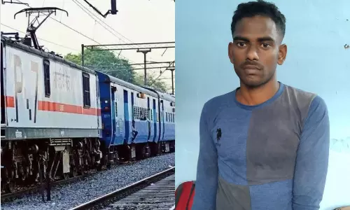 ஓடும் ரெயிலில் இருந்து கர்ப்பிணியை தள்ளிவிட்ட வாலிபர் கைது