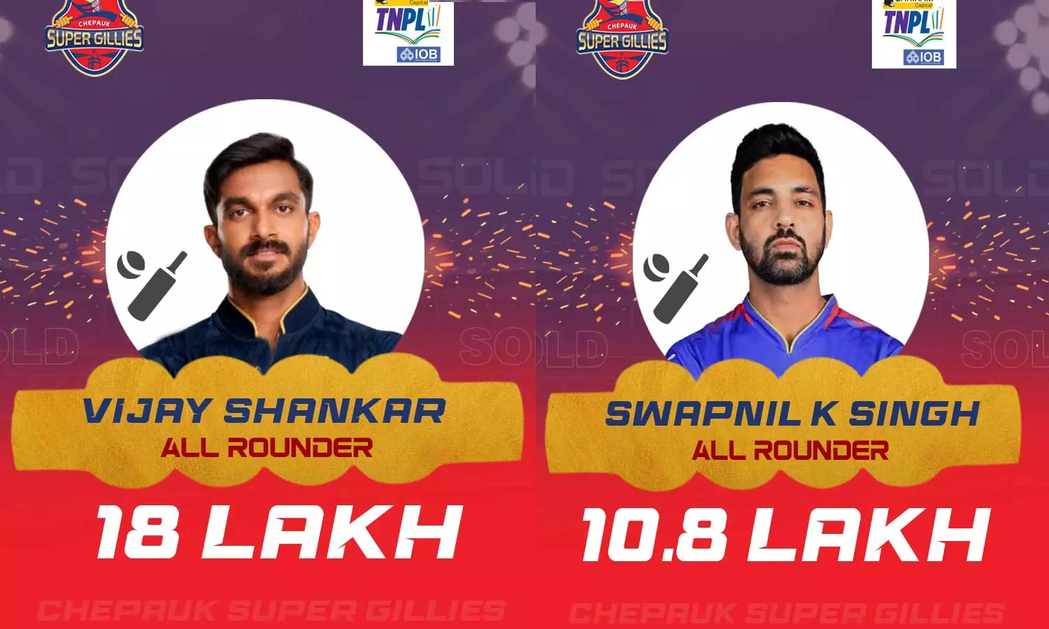 டி.என்.பி.எல். ஏலம்: விஜய் சங்கரை ரூ. 18 லட்சத்திற்கு எடுத்தது சேப்பாக் சூப்பர் கில்லீஸ் டி.என்.பி.எல். ஏலம்: விஜய் சங்கரை ரூ. 18 லட்சத்திற்கு எடுத்தது சேப்பாக் சூப்பர் கில்லீஸ்