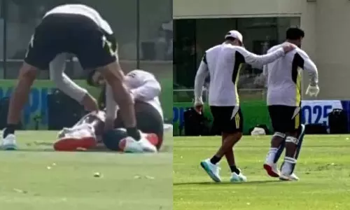 சாம்பியன்ஸ் டிராபி: பாண்ட்யா அடித்த பந்தில் காயம்.. வலியால் துடித்த ரிஷப் பண்ட்- வீடியோ