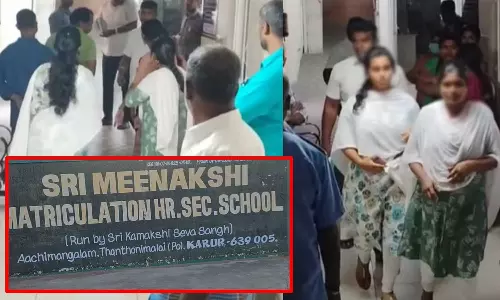 தனியார் பள்ளி மாடியில் இருந்து விழுந்த மாணவி.. கால்கள் செயல் இழந்து விட்டதாக கதறும் பெற்றோர்