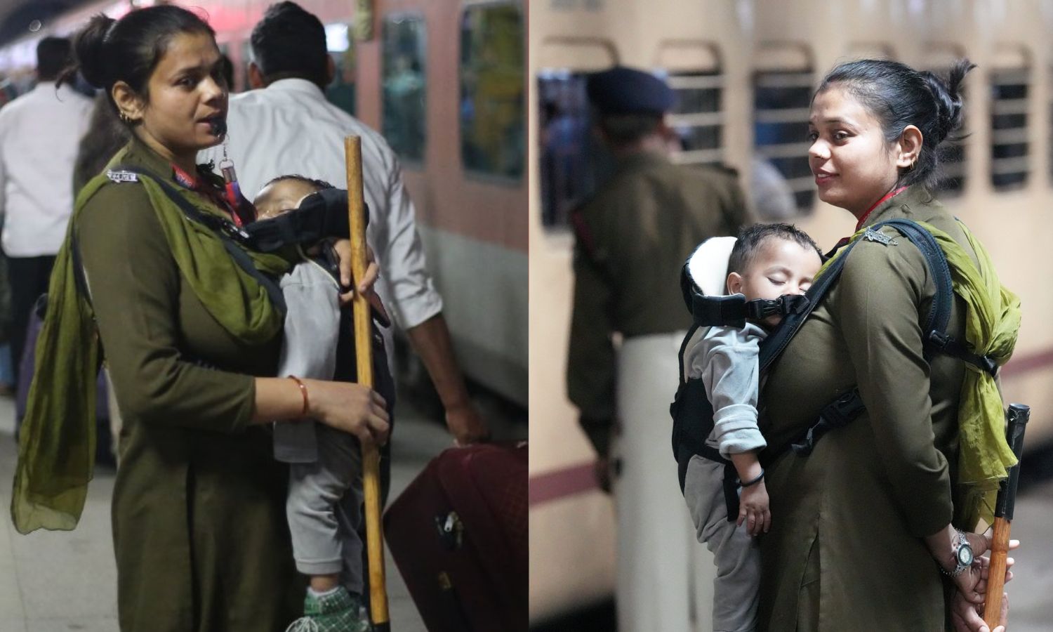 கூட்டநெரிசலுக்கு பின் டெல்லி ரெயில் நிலையத்தில் கைக்குழந்தையுடன் பணி செய்யும் RPF கான்ஸ்டபிள் வைரல்