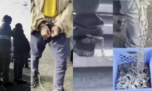 ஏலியன்கள் நாடுகடத்தல் - சங்கிலி பூட்டி அழைத்துச் செல்லும் வீடியோவை வெளியிட்ட வெள்ளை மாளிகை