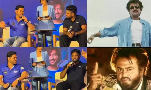 வீடியோ: ரஜினியின் வசனத்தை தமிழில் பேசி FUN செய்த தோனி, சஞ்சு சாம்சன்