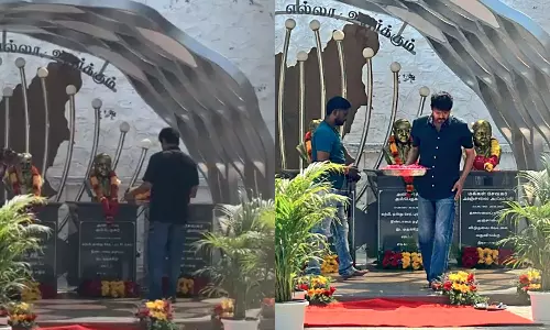 அஞ்சலை அம்மாள் சிலைக்கு த.வெ.க. தலைவர் விஜய் மரியாதை