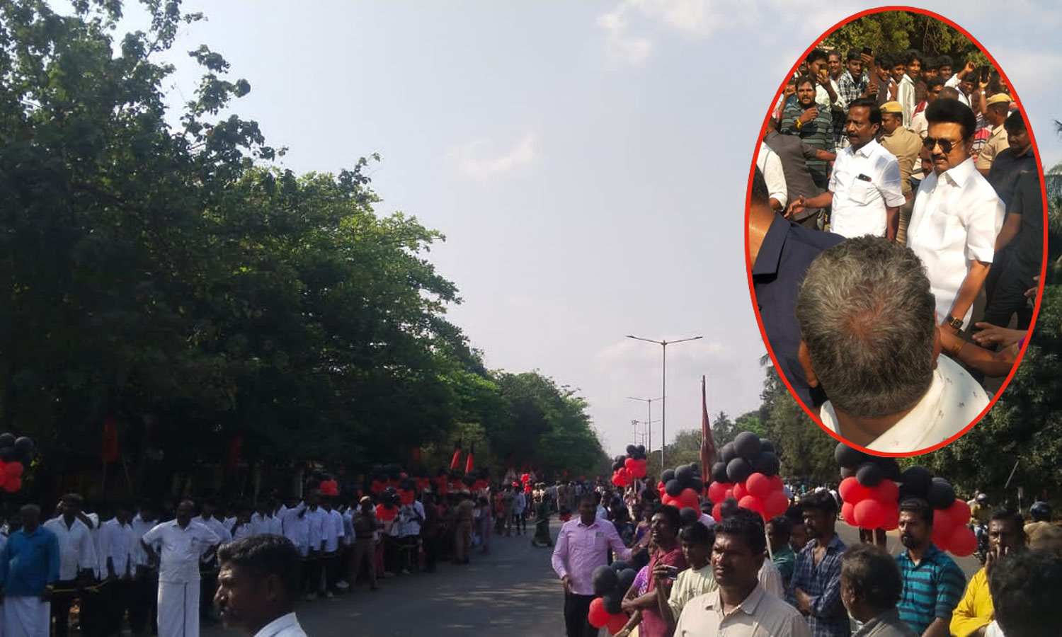 நெய்வேலியில் முதலமைச்சர் மு.க.ஸ்டாலின் 2 கி.மீ. தூரம் ரோடுஷோ