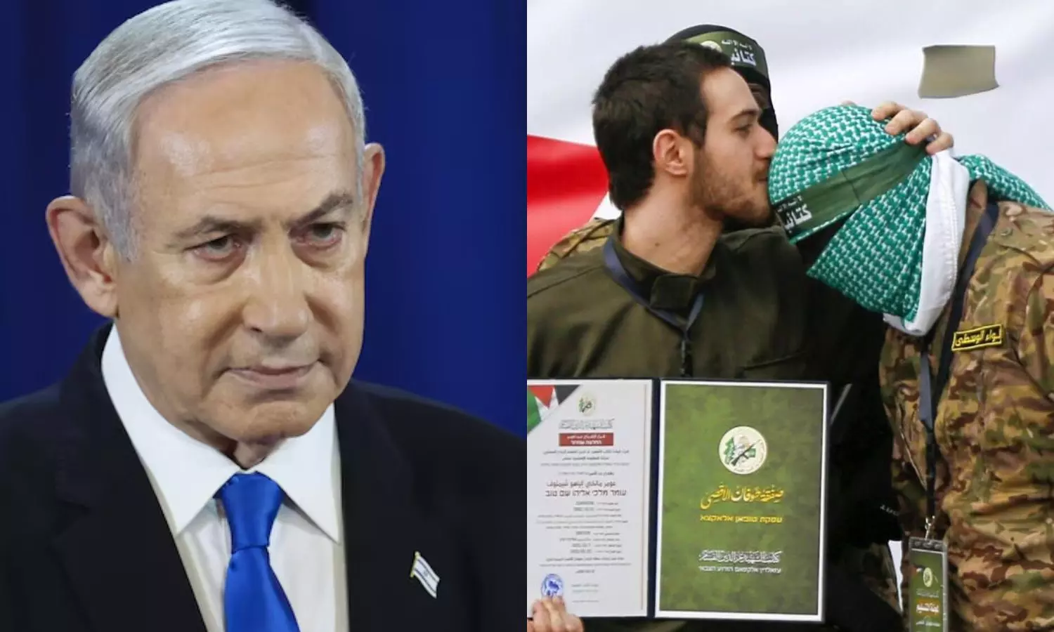 ஹமாஸ் போராளிக்கு இஸ்ரேல் பிணைக்கைதி முத்தம்.. டென்ஷனான நேதன்யாகு - பாலஸ்தீன கைதிகளை விடுவிக்க மறுப்பு ஹமாஸ் போராளிக்கு இஸ்ரேல் பிணைக்கைதி முத்தம்.. டென்ஷனான நேதன்யாகு - பாலஸ்தீன கைதிகளை விடுவிக்க மறுப்பு