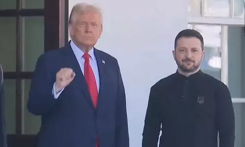 வெள்ளை மாளிகையில் அமெரிக்க அதிபர் டிரம்புடன் உக்ரைன் அதிபர் ஜெலன்ஸ்கி சந்திப்பு