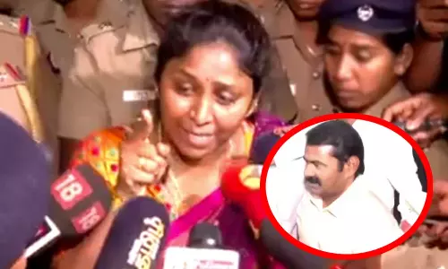 காவல் நிலையத்தில் ஆஜரான சீமான்.. வீரப்பன் மகள் கண்ணீருடன் பேட்டி