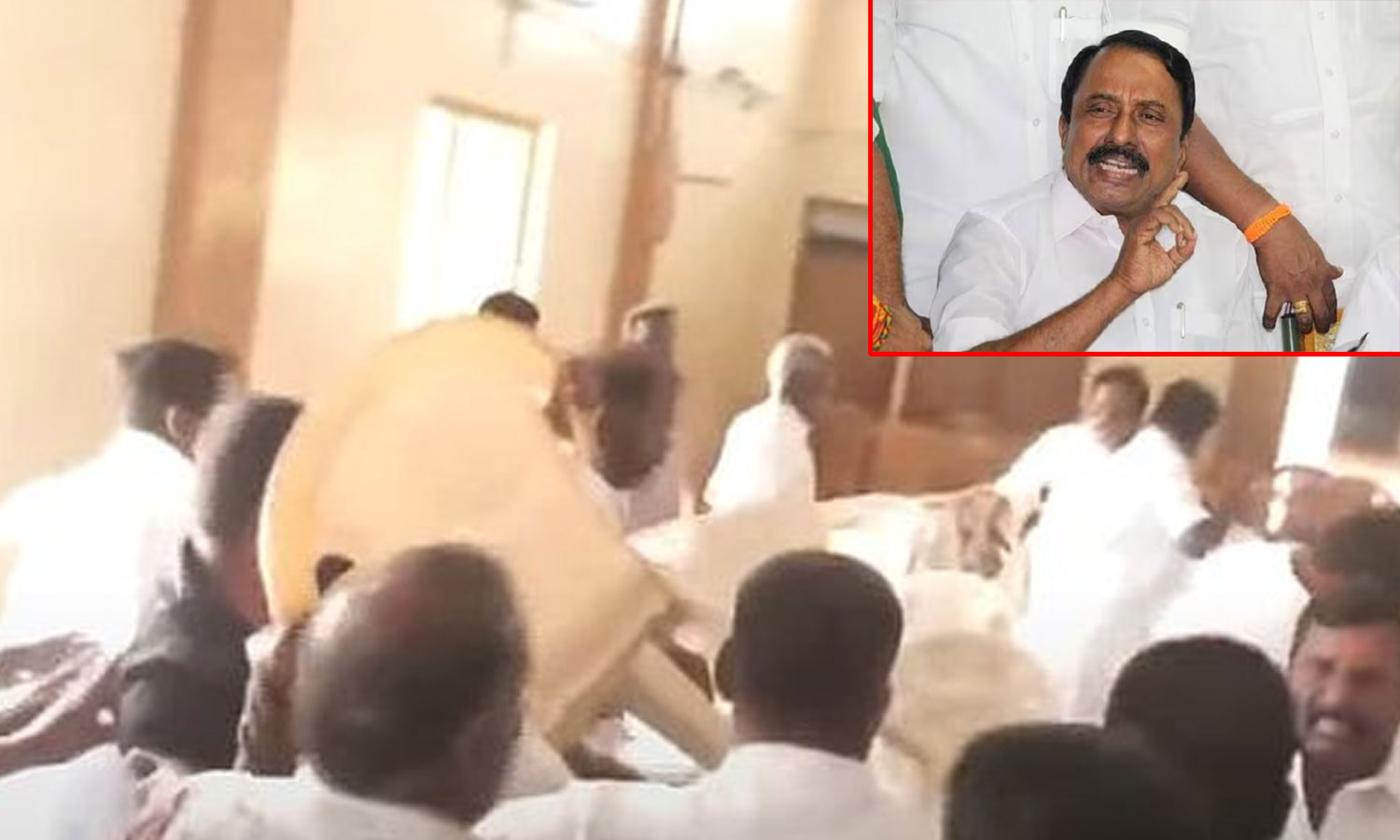 செங்கோட்டையன் முன்னிலையில் அ.தி.மு.க.வினர் அடிதடி - பரபரப்பு