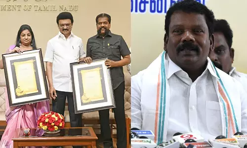 கலைஞர் எழுதுகோள் விருது பெற்ற நக்கீரன் கோபால், சுகிதா சாரங்கராஜ்க்கு செல்வப்பெருந்தகை வாழ்த்து