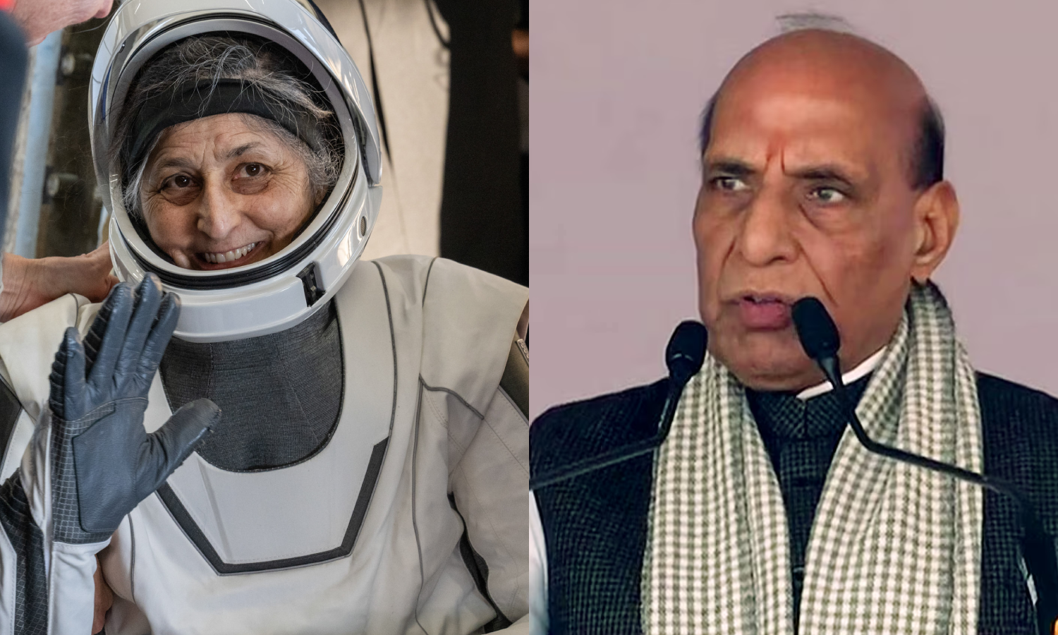 பத்திரமாக பூமி திரும்பிய சுனிதா வில்லியம்ஸ்-க்கு பாதுகாப்புத்துறை அமைச்சர் ராஜ்நாத் சிங் பாராட்டு