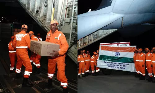 நிலநடுக்கத்தால் பாதிக்கப்பட்டுள்ள மியான்மருக்கு  15 டன் நிவாரணப் பொருட்களை அனுப்பிய இந்தியா