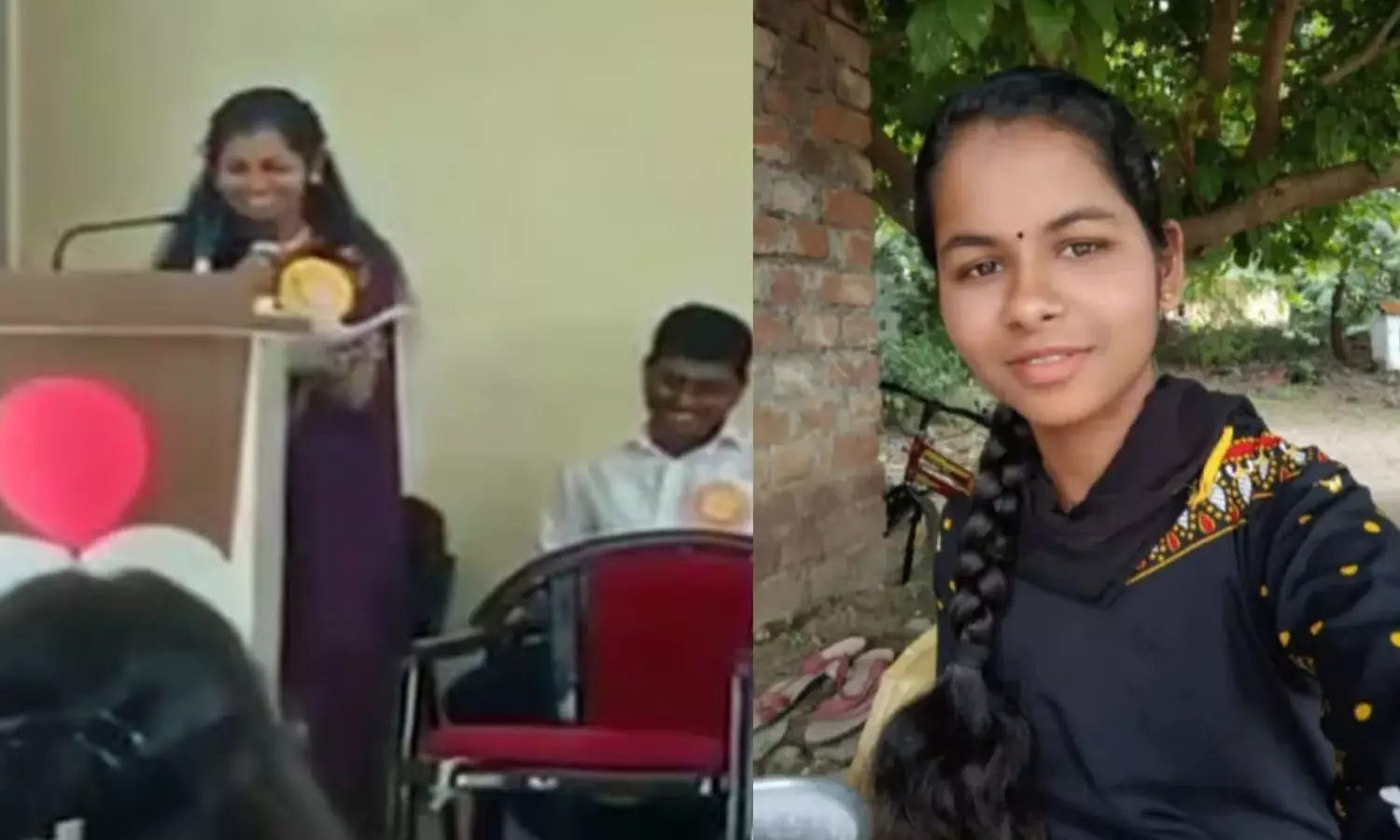 VIDEO: மேடையில் பேசிக் கொண்டிருந்தபோதே மயங்கி விழுந்து உயிரிழந்த கல்லூரி மாணவி
