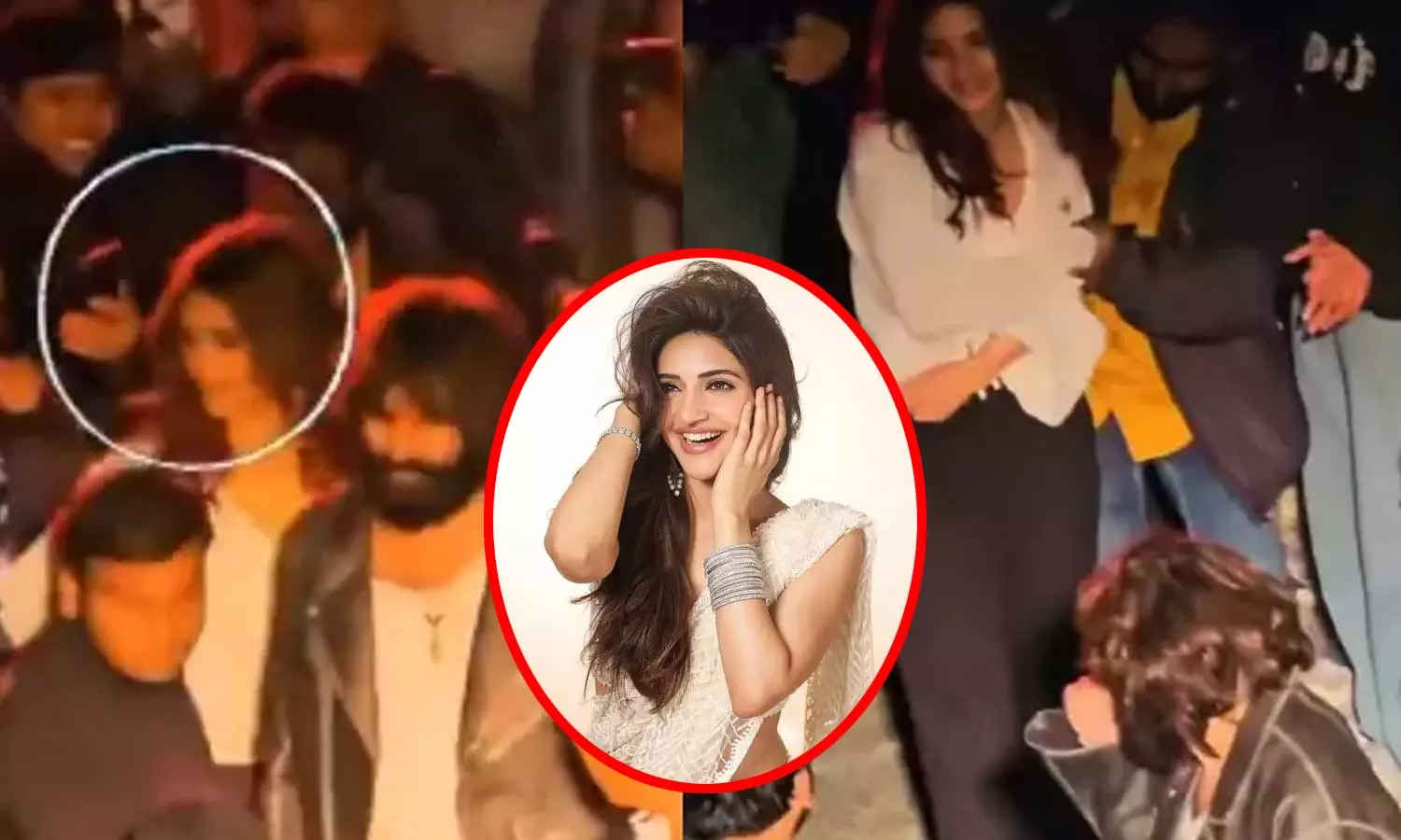 கூட்டத்தில் நடிகை ஸ்ரீலீலாவை இழுத்த நபர்... கண்டுகொள்ளாத நடிகர் - வைரல் வீடியோ