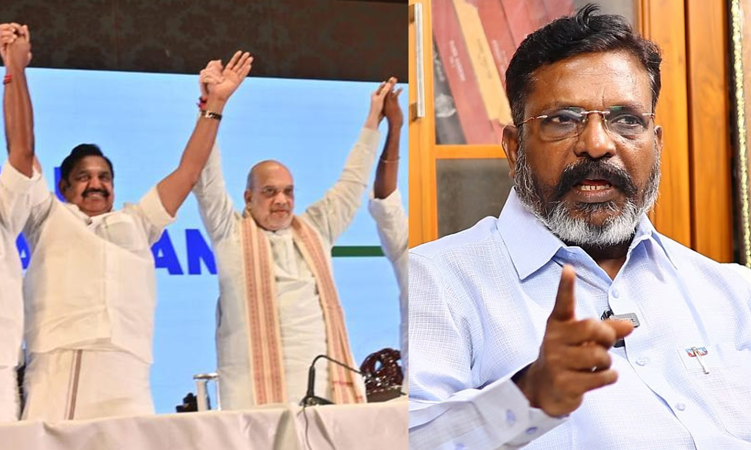 அழுத்தம், நெருக்கடியால்தான் அ.தி.மு.க- பா.ஜ.க கூட்டணி அமைந்துள்ளது: திருமாவளவன்