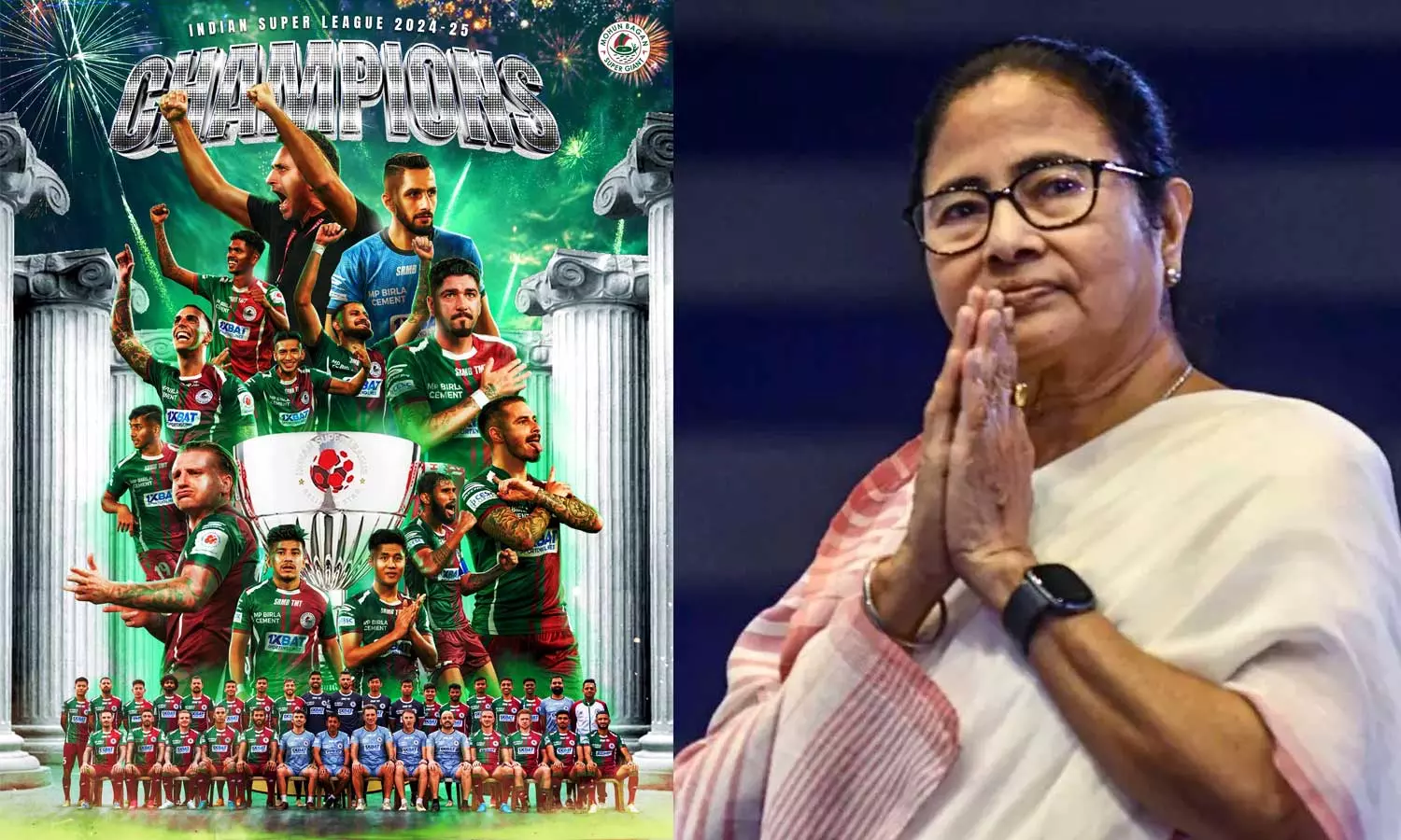 ஐ.எஸ்.எல். கால்பந்து தொடரில் மோகன் பகான் அணி சாம்பியன் - மம்தா பானர்ஜி வாழ்த்து