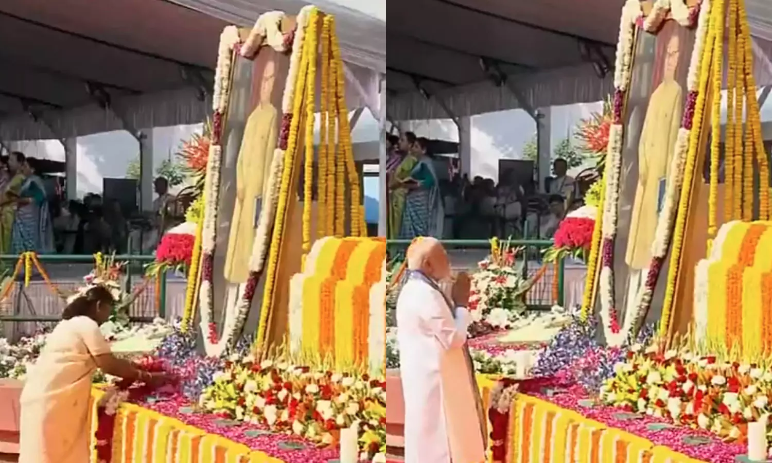 அம்பேத்கர் பிறந்தநாள் - உருவப்படத்திற்கு குடியரசு தலைவர், பிரதமர் மலர் தூவி மரியாதை