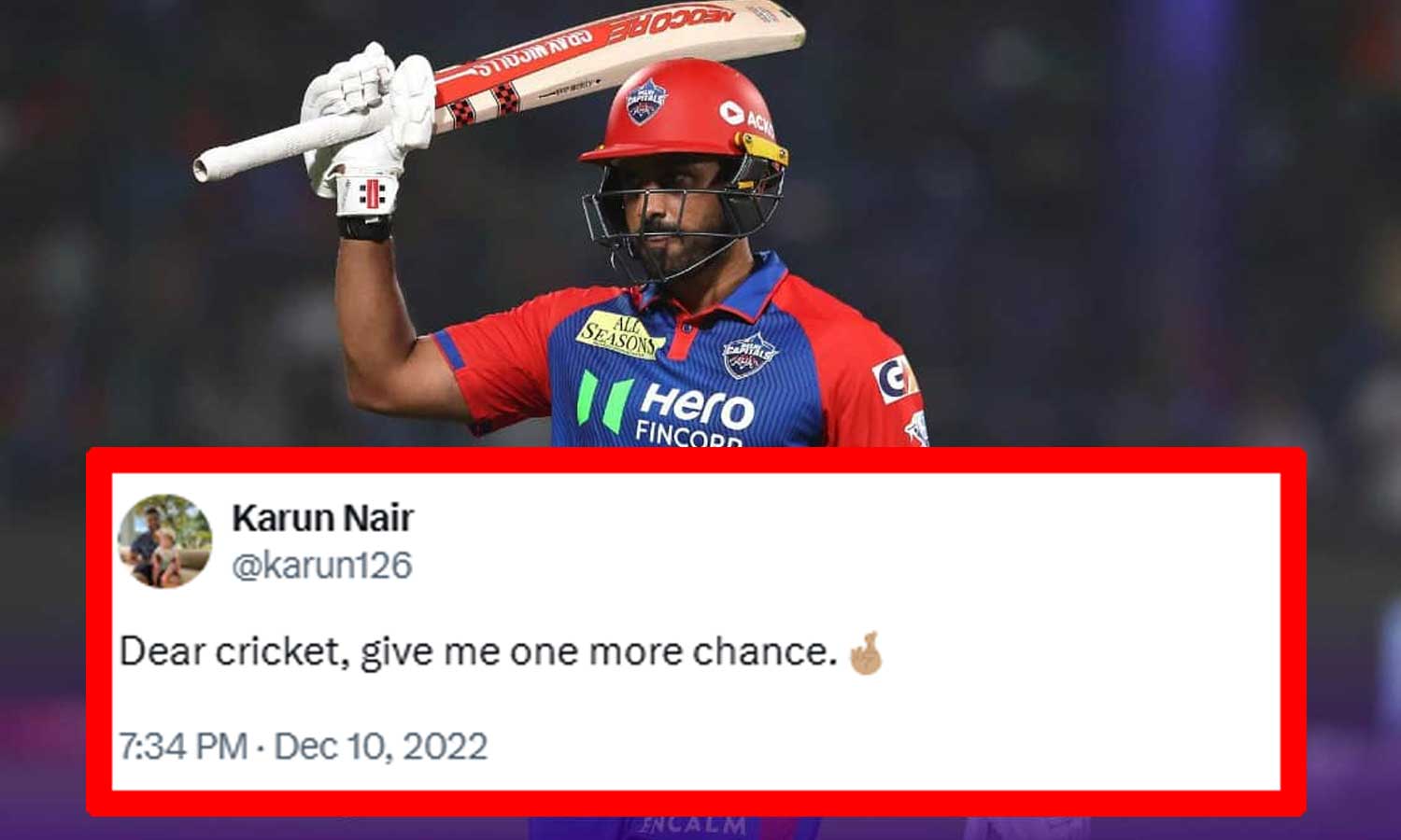 எனக்கு இன்னொரு வாய்ப்பு கொடுக்கமுடியுமா! - கருண் நாயரின் பழைய எக்ஸ் பதிவு இணையத்தில் வைரல் எனக்கு இன்னொரு வாய்ப்பு கொடுக்கமுடியுமா! - கருண் நாயரின் பழைய எக்ஸ் பதிவு இணையத்தில் வைரல்