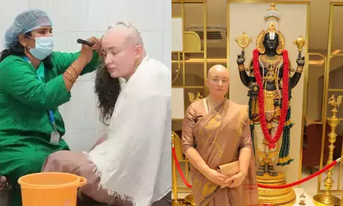 மகனுக்காக திருப்பதியில் மொட்டையடித்து வேண்டுதலை நிறைவேற்றிய பவன் கல்யாணின் மனைவி