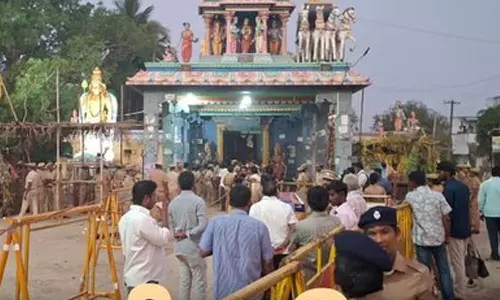 திரௌபதி அம்மன் கோவில் நடை சாத்தப்பட்டது