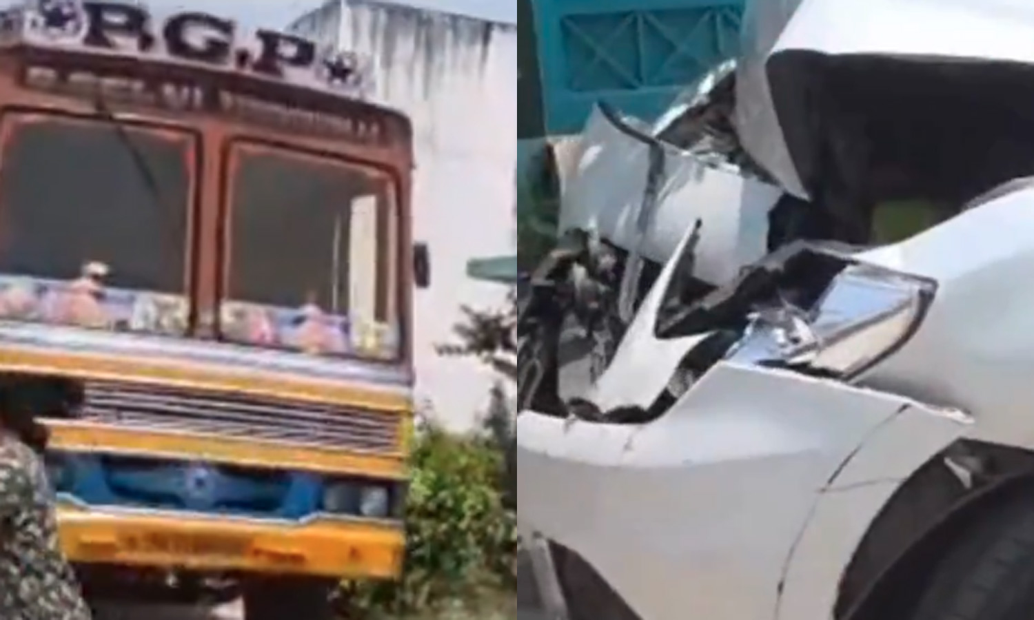 குப்பை கொட்டுவதில் வெடித்த தகராறு... லாரியை வைத்து காரை இடித்த பக்கத்து வீட்டுக்காரர்