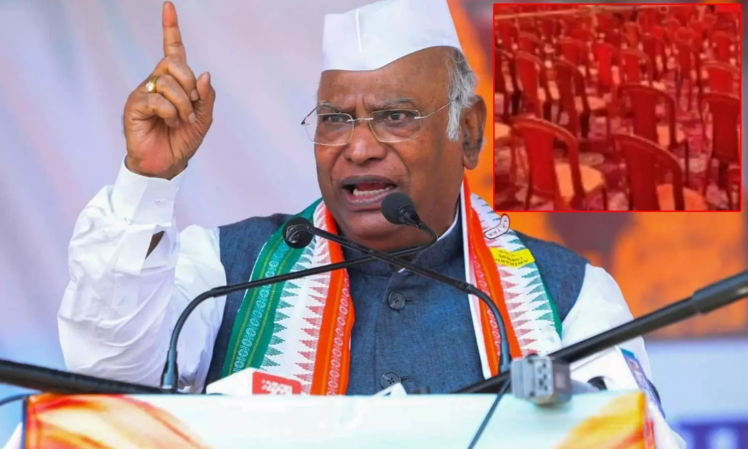 கார்கே பேரணியில் காலியாக கிடந்த இருக்கைகள்: மாவட்ட தலைவரை சஸ்பெண்ட் செய்த காங்கிரஸ் கார்கே பேரணியில் காலியாக கிடந்த இருக்கைகள்: மாவட்ட தலைவரை சஸ்பெண்ட் செய்த காங்கிரஸ்