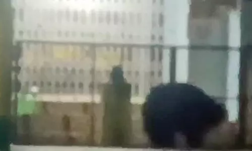 மணிமுத்தாறு அருகே கோவில் வளாகத்தில் சுற்றித்திரிந்த கரடி- பொதுமக்கள் பீதி