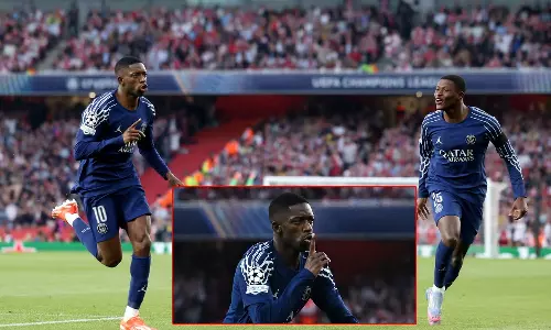 UEFA சாம்பியன்ஸ் லீக்: அரையிறுதி முதல் லெக்கில் 1-0 என ஆர்சனல் வீழ்த்தியது பிஎஸ்ஜி