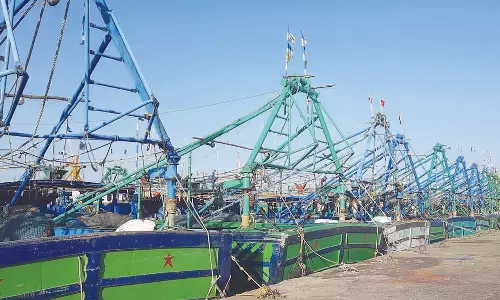 மீன்பிடி தடைகாலம் எதிரொலி - வெறிச்சோடிய சின்னமுட்டம் துறைமுகம்