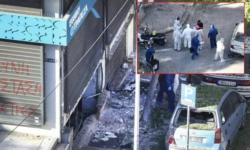 கிரீஸ்: வெடிகுண்டு உடன் சென்ற பெண்- பொதுவெளியில் திடீரென வெடித்ததில் உடல் சிதறி பலி