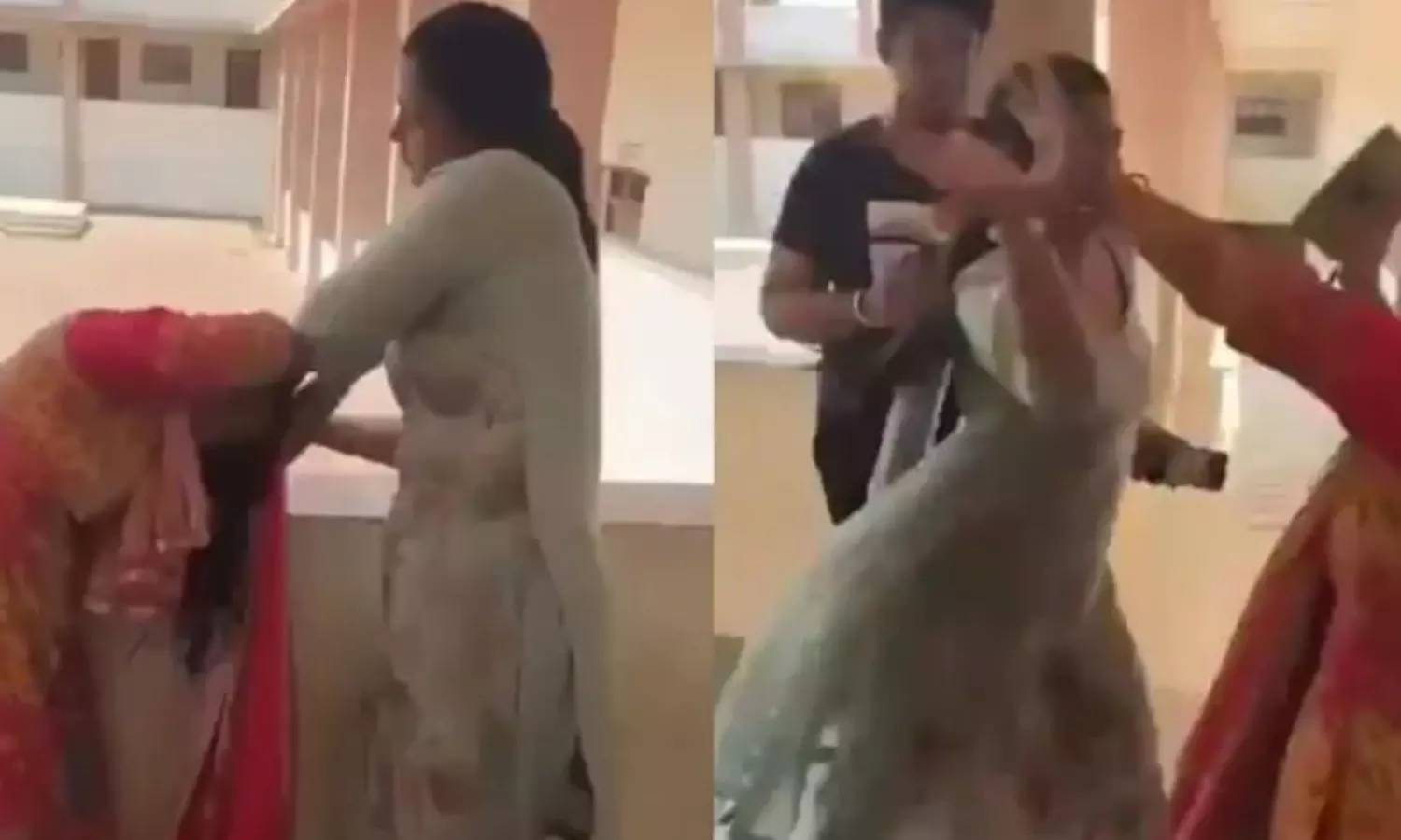 இந்தாம்மா ஏய்.. பள்ளி பிரின்சிபலுடன் குடுமிப்பிடி சண்டை போட்ட நூலகர் - வீடியோ வைரல்