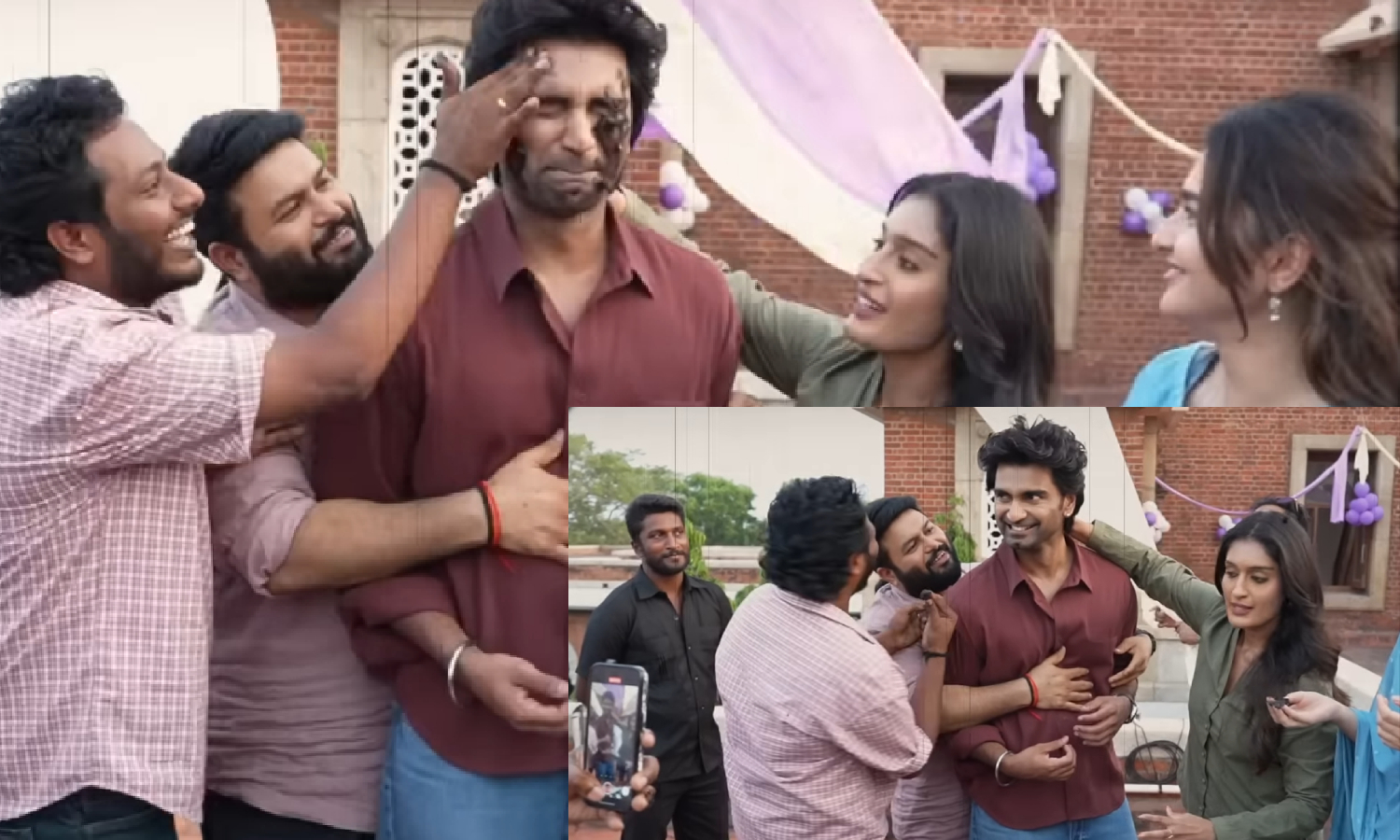 `இதயம் முரளி' படப்பிடிப்பில் முகத்தில் கேக் பூசி பிறந்தநாள் கொண்டாடிய அதர்வா