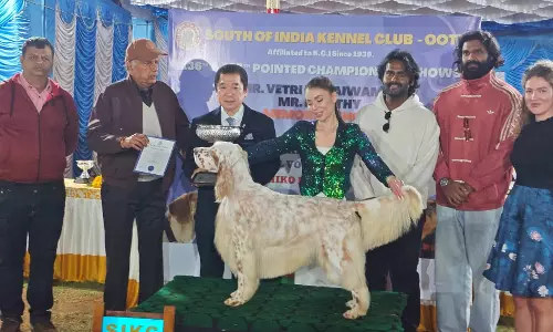 நாய் கண்காட்சியில் விஜயபிரபாகரனுக்கு சொந்தமான நாய் சிறந்த நாயாக தேர்வு