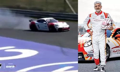 ஜிடி4 கார் பந்தயத்தில் அஜித்தின் கார் டயர் வெடித்து விபத்து