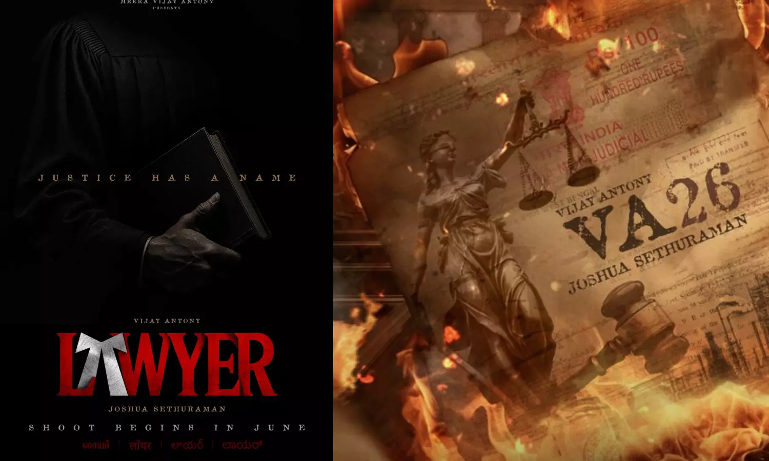 சட்டத்தை கையில் எடுக்கும் விஜய் ஆண்டனி - VA 26 படத்தின் டைட்டில் வெளியீடு