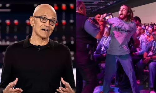 VIDEO: காசா இனப்படுகொலைக்கு துணை போகும் Microsoft..  சத்யா நாதெல்லாவை மறித்து ஊழியர் சரமாரி கேள்வி