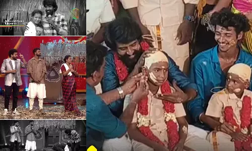 மாமன் மடியில் காது குத்து..! விழா நடத்தி வாக்குறுதியை நிறைவேற்றிய சூரி