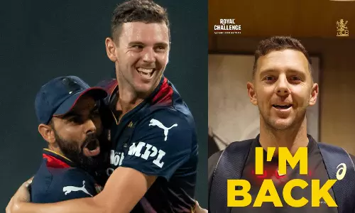 நா திரும்ப வந்துட்டன்னு சொல்லு.. ஆர்.சி.பி அணியில் இணைந்த ஜோஷ் ஹேசில்வுட்