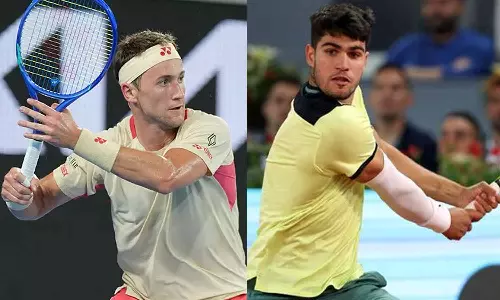 பிரெஞ்சு ஓபன் டென்னிஸ்: கேஸ்பர்- அல்காரஸ் 2-வது சுற்றுக்கு முன்னேற்றம்