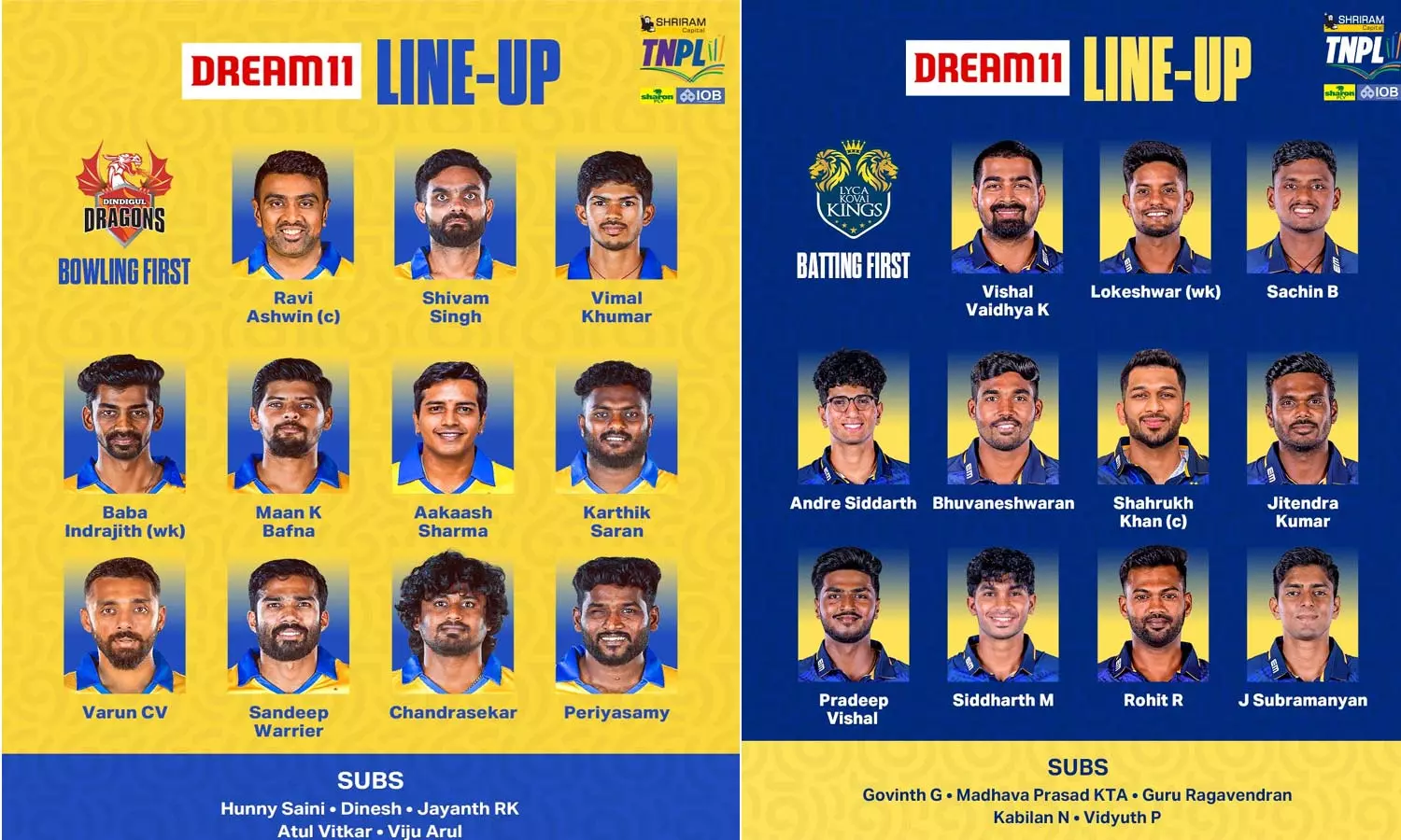 டிஎன்பிஎல் 2025: லைகா கோவை கிங்ஸ்க்கு எதிராக திண்டுக்கல் டிராகன்ஸ் பந்து வீச்சு தேர்வு டிஎன்பிஎல் 2025: லைகா கோவை கிங்ஸ்க்கு எதிராக திண்டுக்கல் டிராகன்ஸ் பந்து வீச்சு தேர்வு