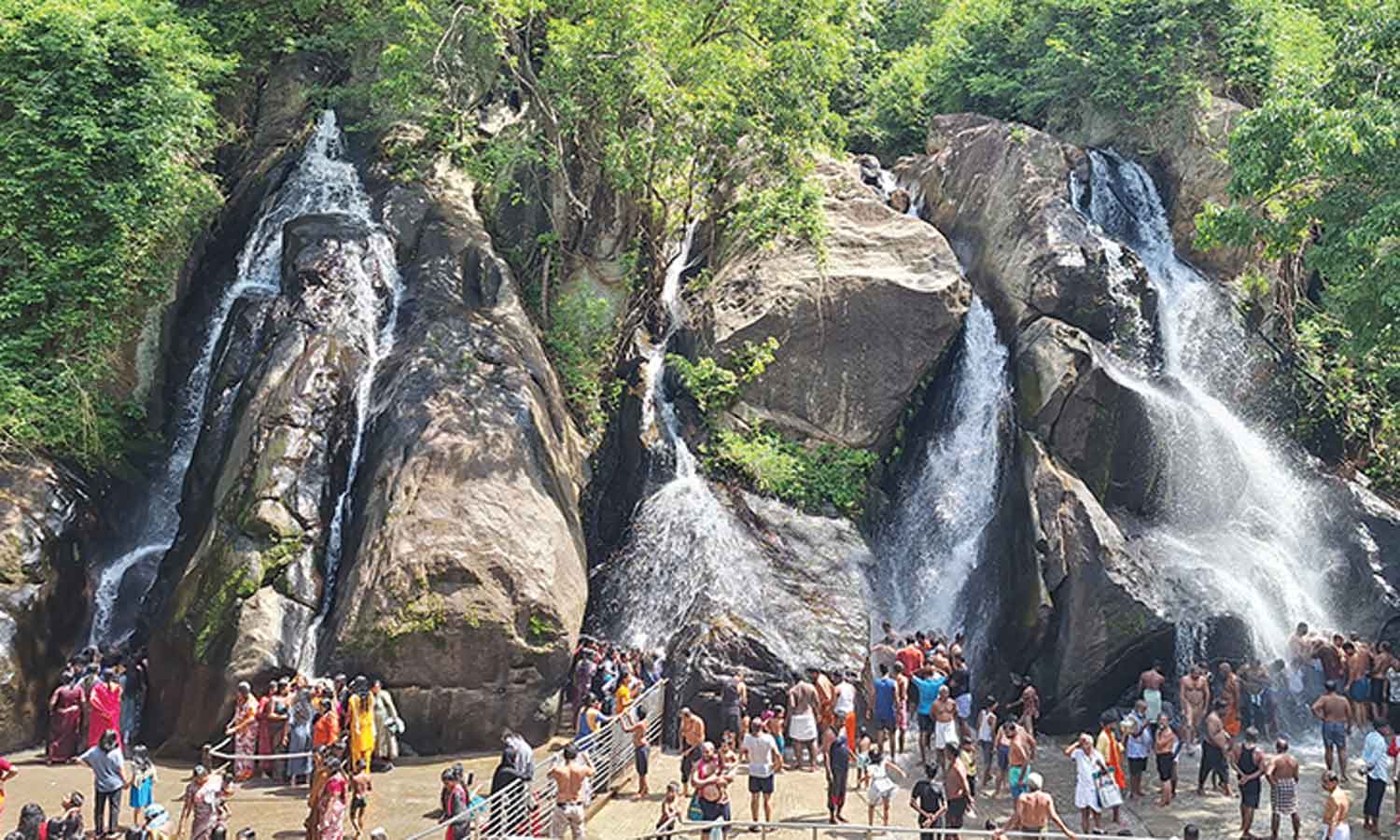 பக்ரீத் விடுமுறையை முன்னிட்டு குற்றாலம் அருவிகளில் குவிந்த சுற்றுலா பயணிகள்