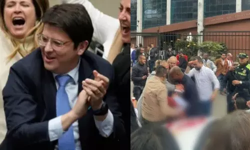 VIDEO: கொலம்பியா அதிபர் வேட்பாளர் மீது துப்பாக்கிச்சூடு..  உயிருக்கு ஆபத்தான நிலையில் சிகிச்சை